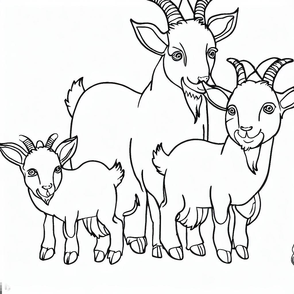 Keçiler Boyama Sayfası