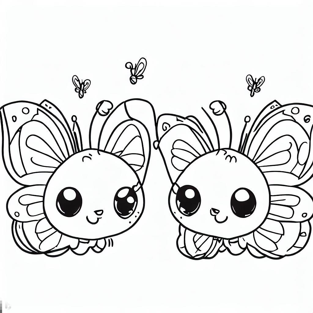 Sevimli Kelebekler Boyama Sayfası