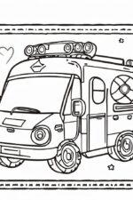 Ambulans Boyama Okul Öncesi ambulans