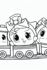 Renkli Tren Boyama Sayfası Etkinliği tren-renkli