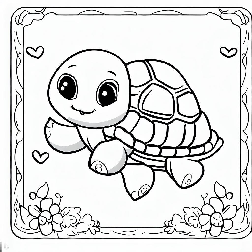 Kaplumbağa Boyama Sayfası Okul Öncesi