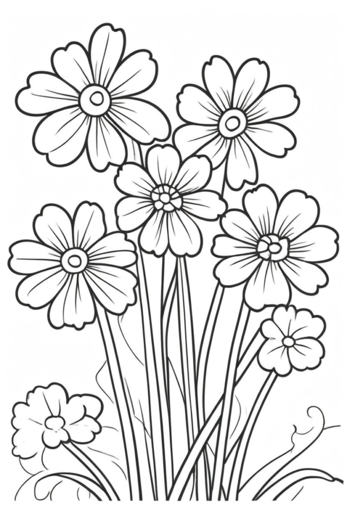 Çiçek Boyama Sayfaları Okul Öncesi
