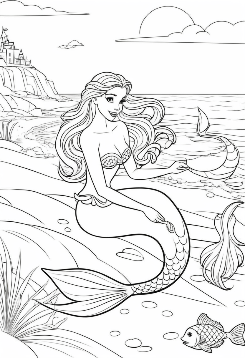 ariel-deniz kızı-boyama