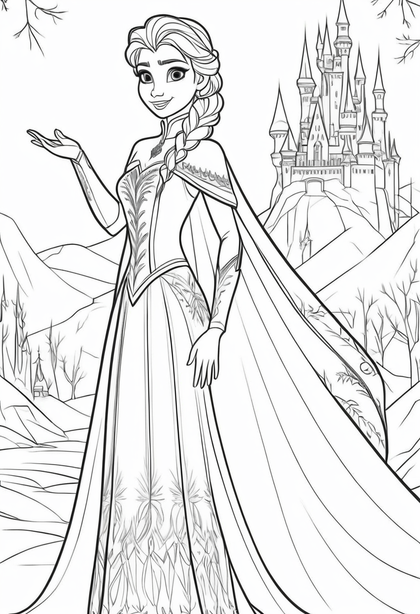 elsa frozen boyama sayfası