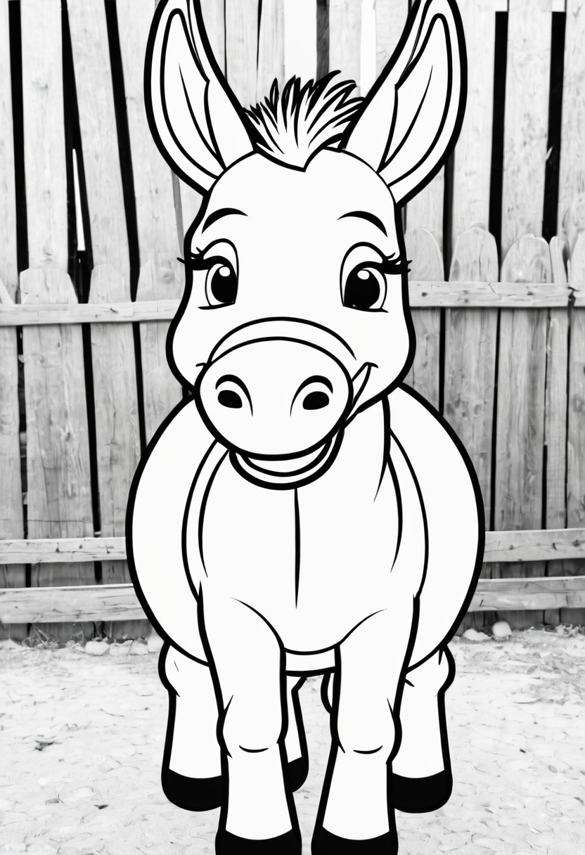 Eşek Temalı Boyama Sayfaları esek-boyama