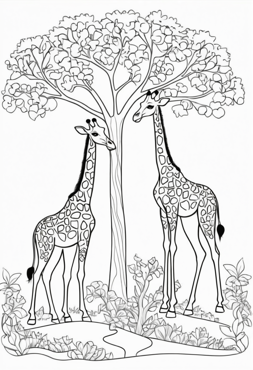 zürafa-boyama