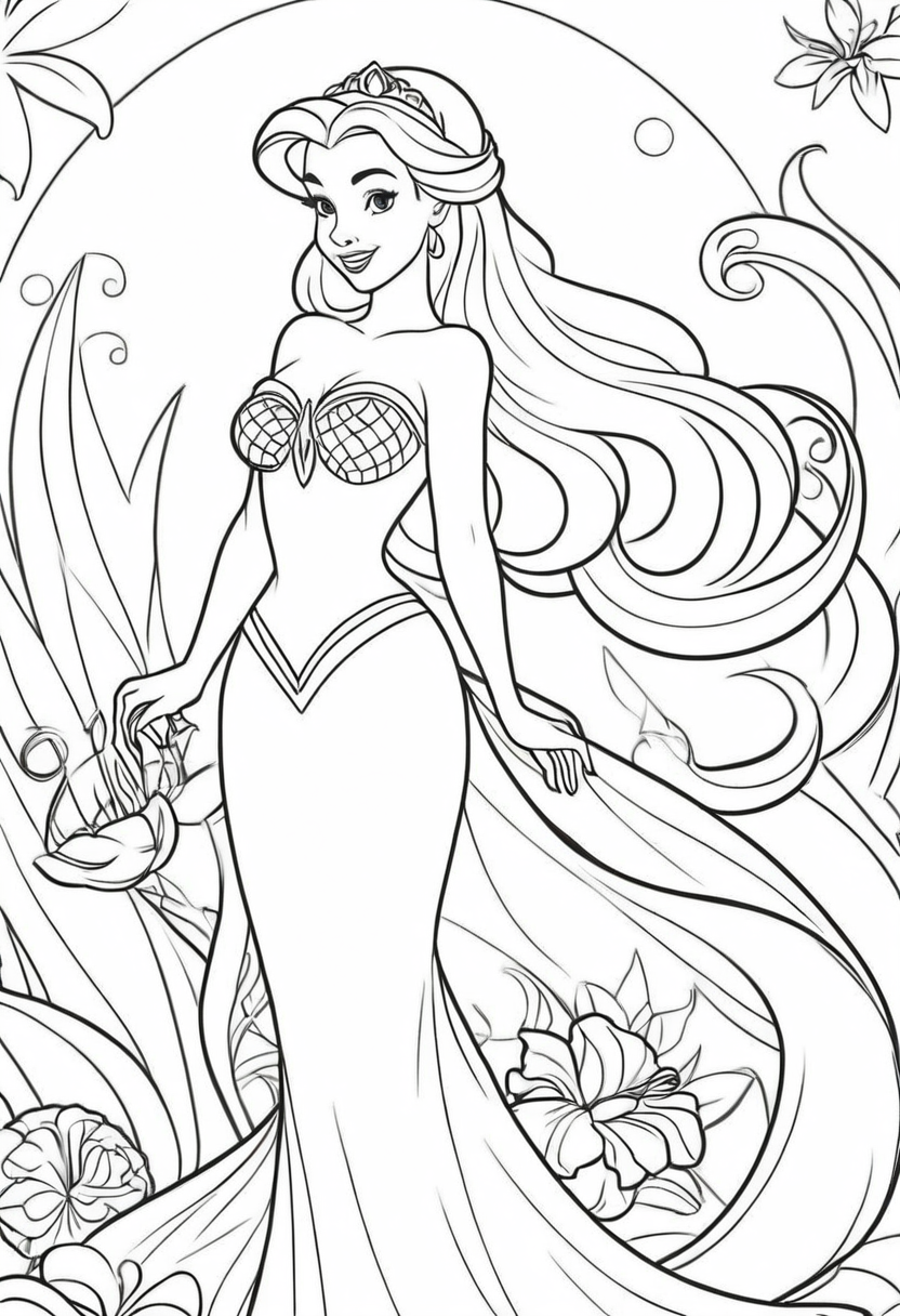 ariel boyaması yazdır disney