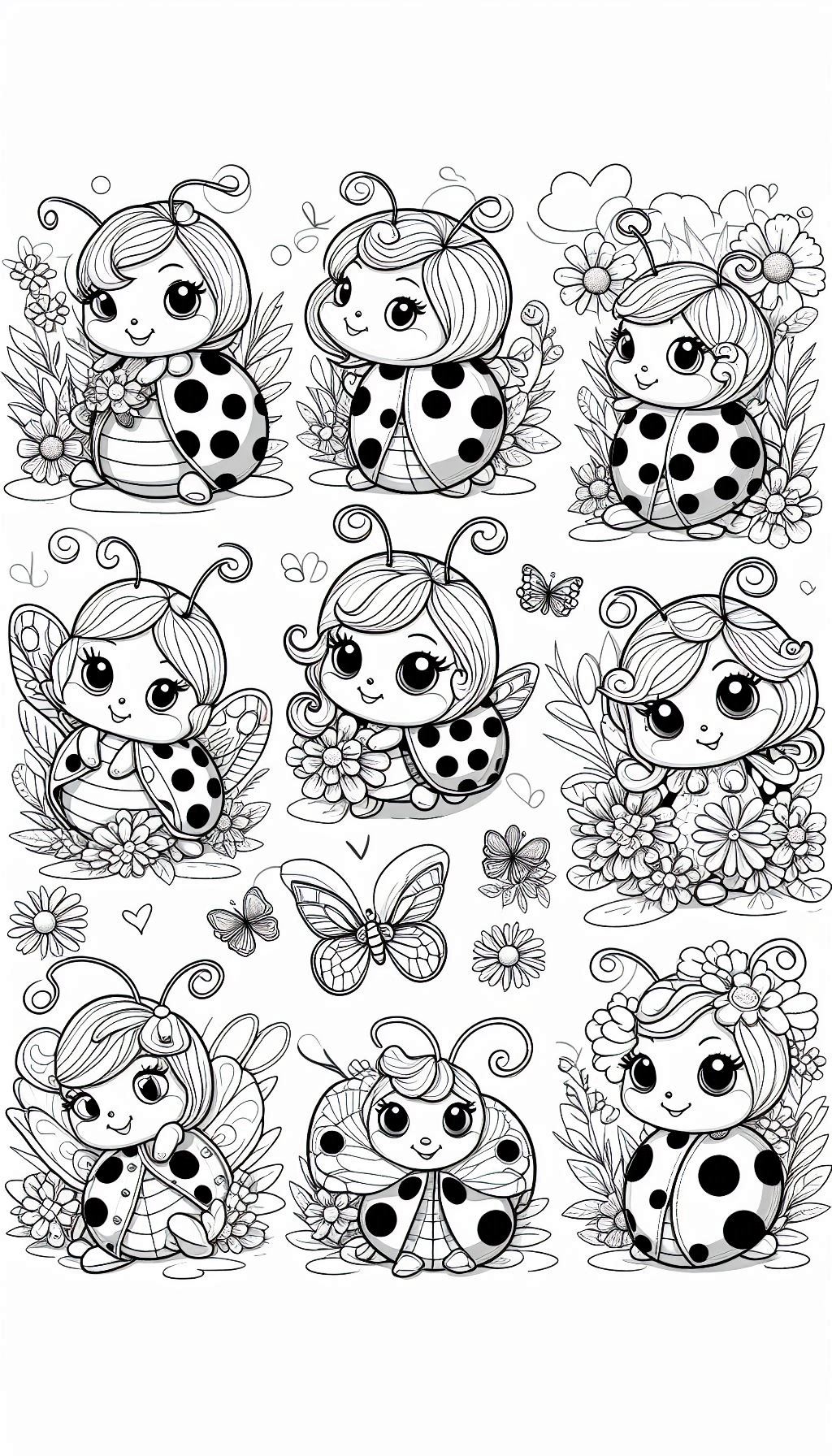 Ücretsiz Uğur Böceği Boyama Sayfası ladybug coloring page for kids