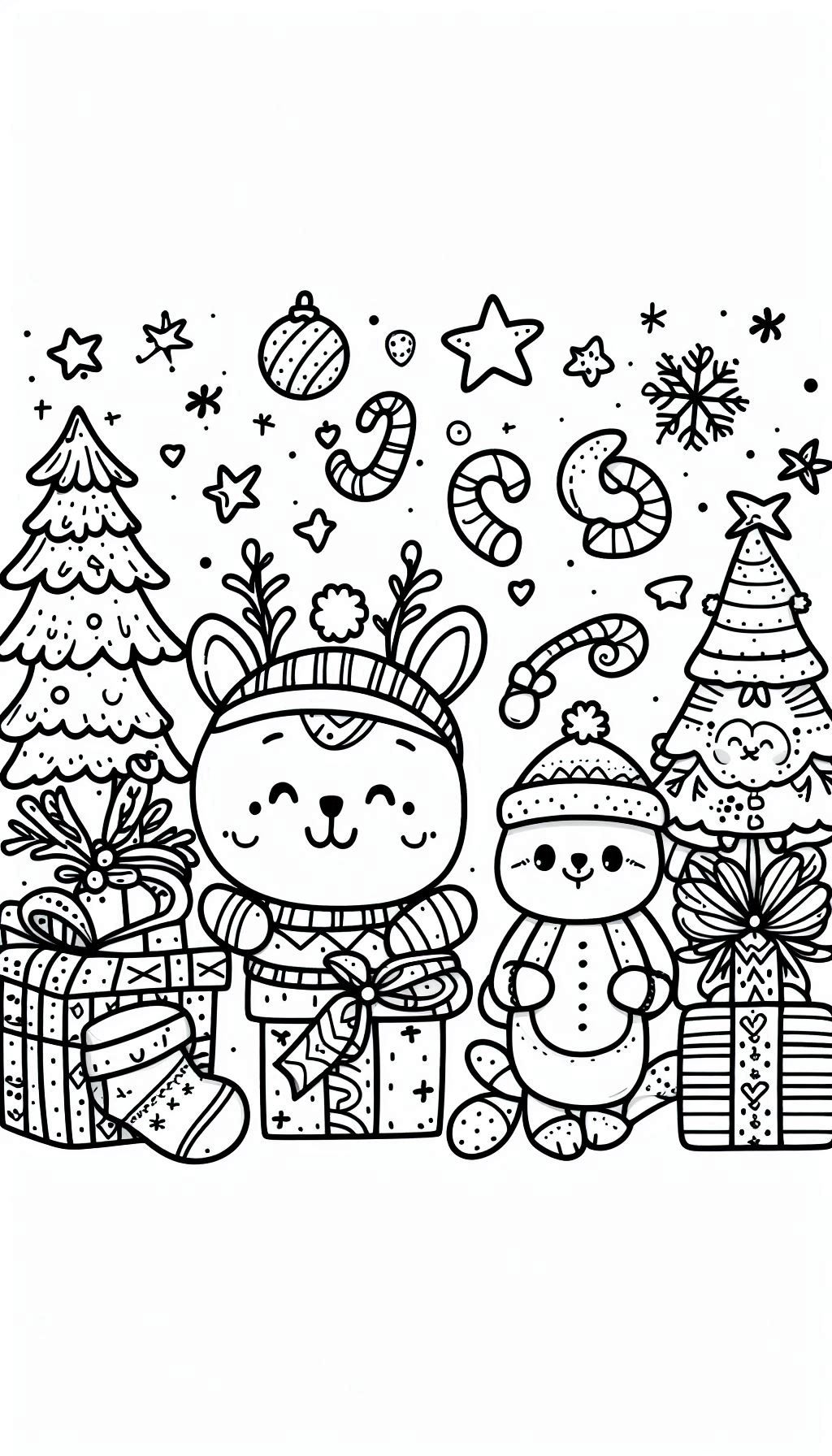 white cute “christmas” coloring page activity that can be used in preschool coloring days. Let the b