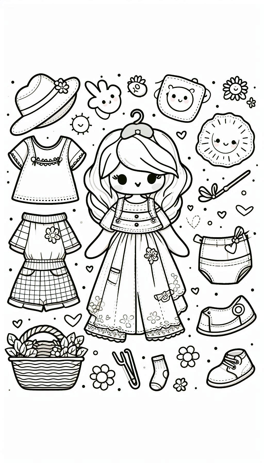 white cute “clothes” coloring page activity that can be used in preschool coloring days. Let the bac