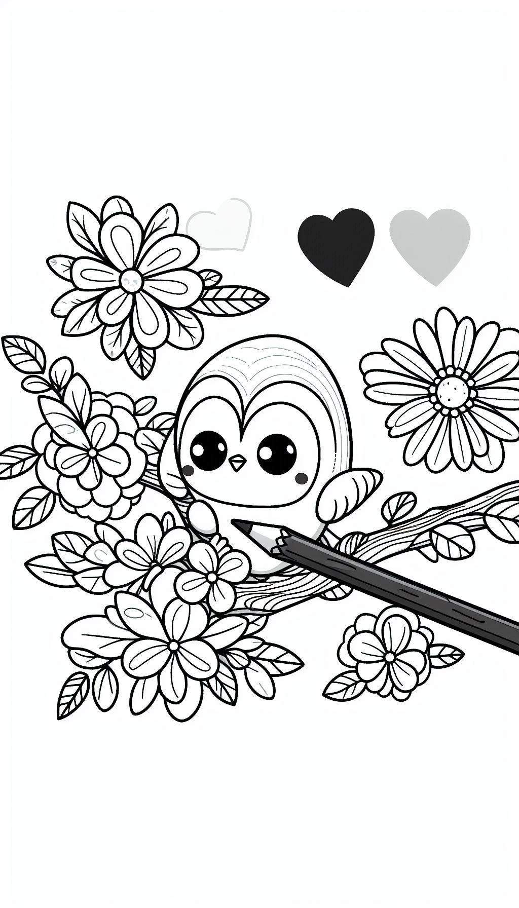white cute “flowers” coloring page activity that can be used in preschool coloring days. Let the bac