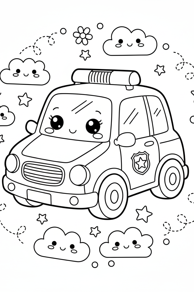 Polis Arabası Boyama Sayfası
