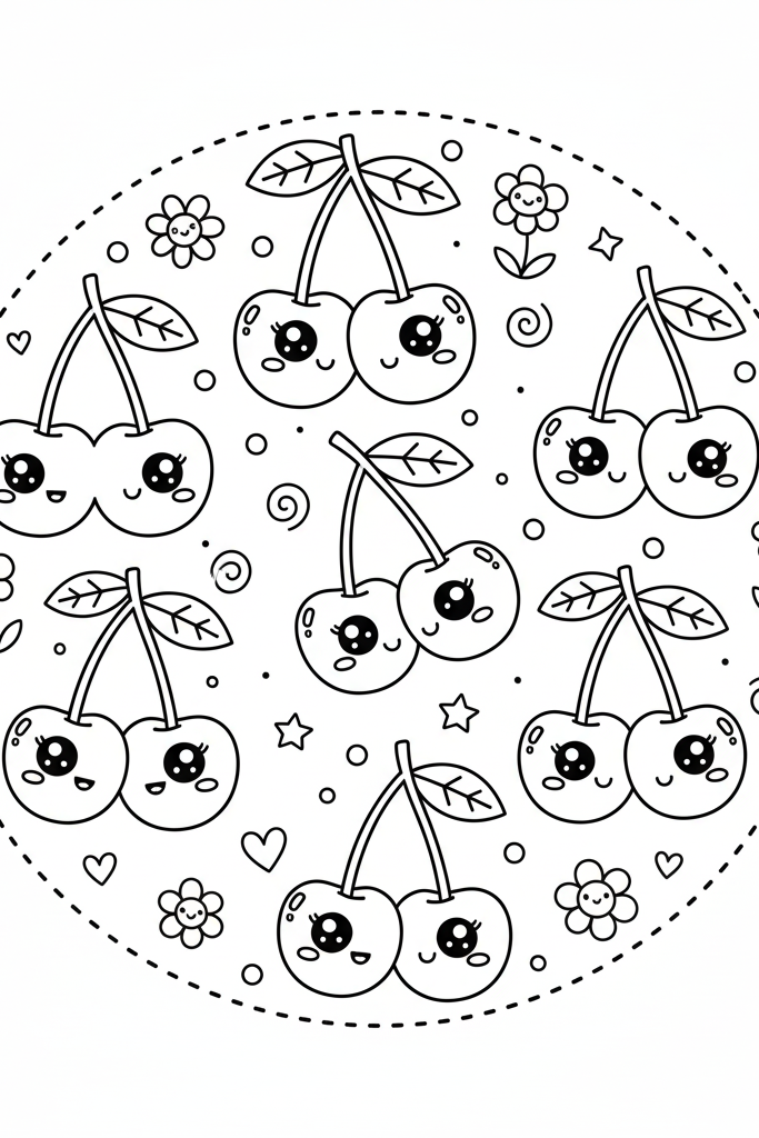 Kiraz Boyama Sayfası