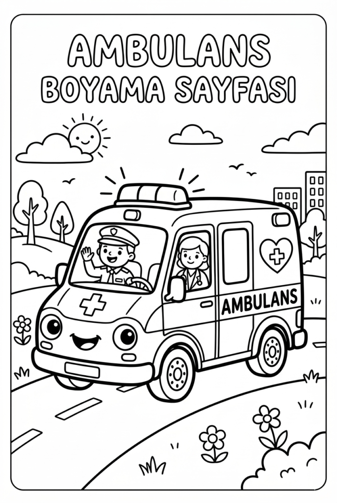Ambulans Boyama Sayfası