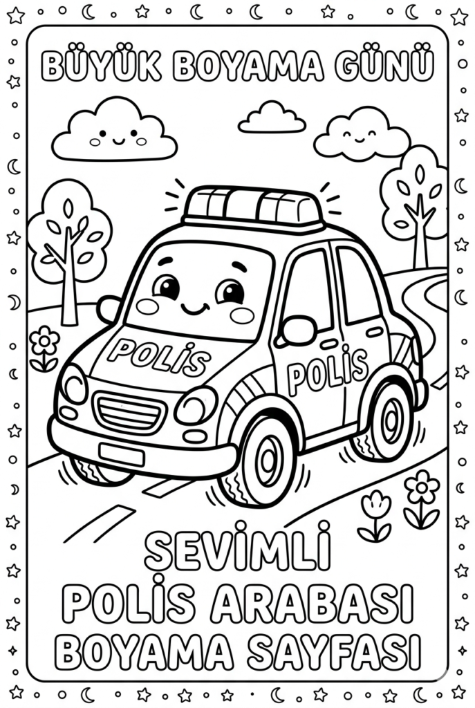 Polis Arabası Boyama Sayfaları