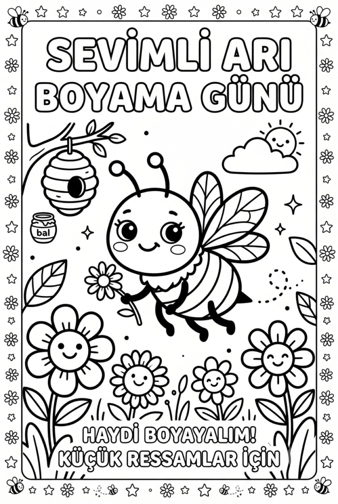Arı Boyama Sayfası