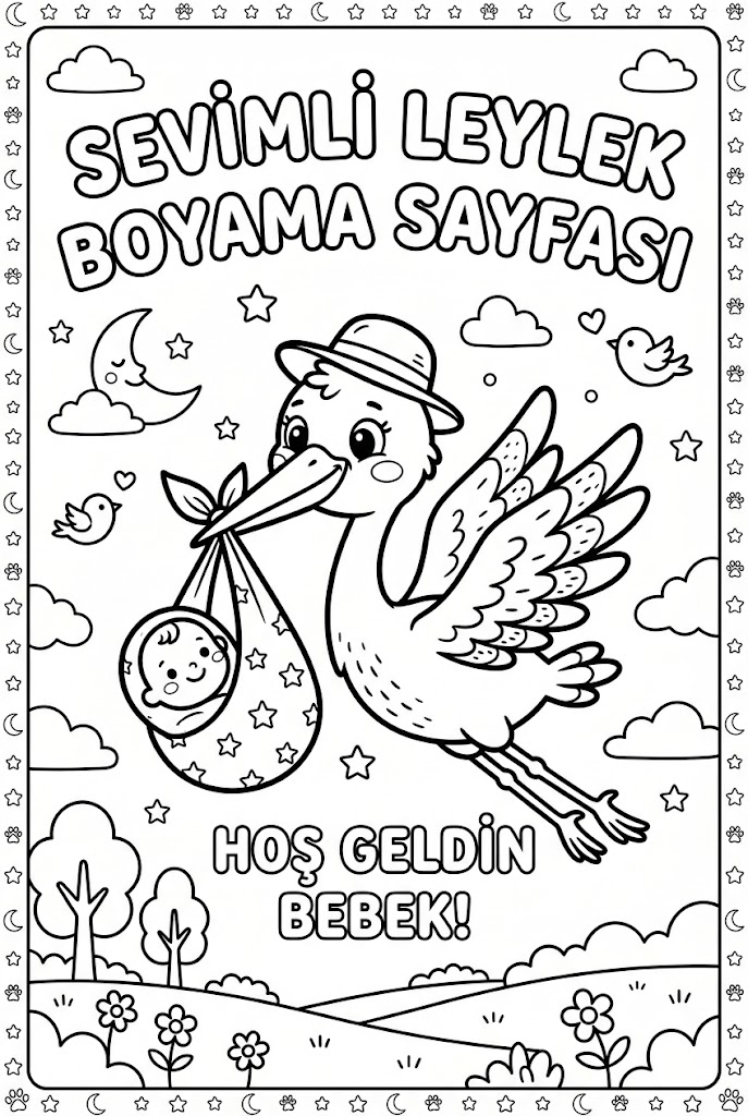 Leylek Yazdır ve Hemen Boyamaya Başla